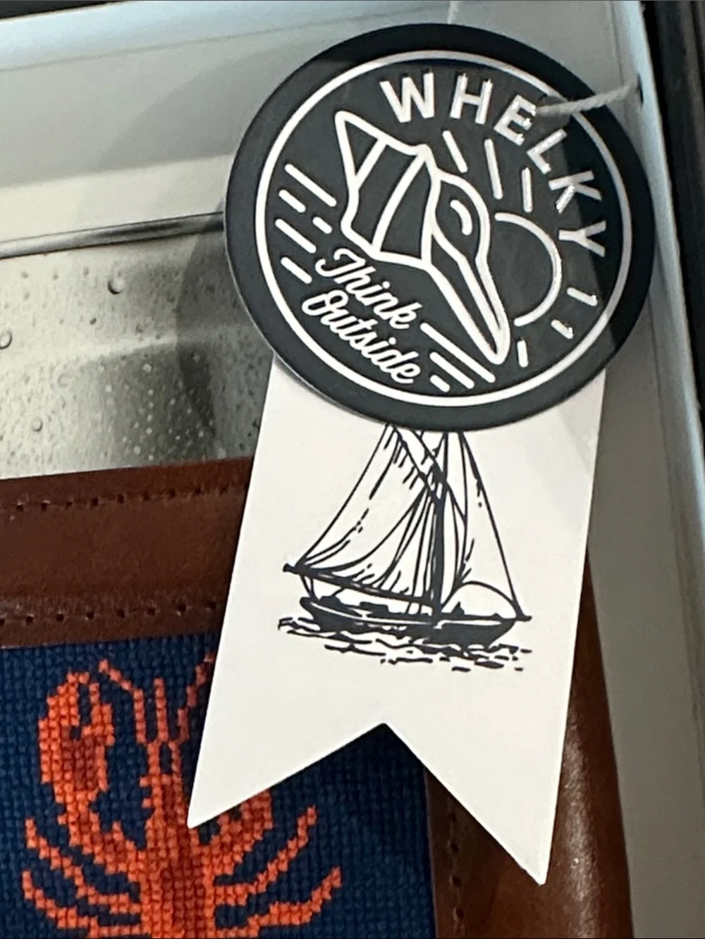 Shoreline Stitch & Sips Needlepoint Bottle Opener & Koozie Set - Navy & Brown